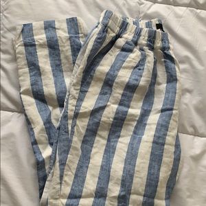 J. Crew Pants - J. Crew Blue & White Striped Linen Pants J. Crew Pants - J. Crew Blue & White Striped Linen Pants